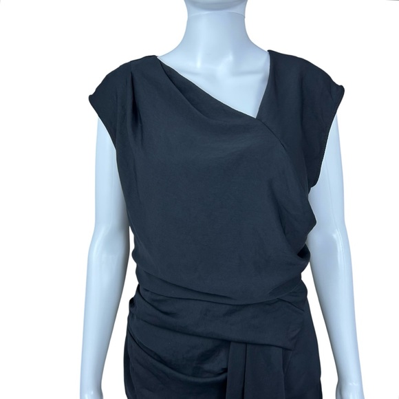 Helmut Lang Flash Draped Twist Sheath Dress Sz 6 Sleeveless Lagenlook Goth - Picture 6 of 16